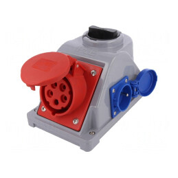 Conector Alimentare AC Trifazat 16A 400V IP44 Soclu Mamă | Electronic-mag.ro | Componente Electronice