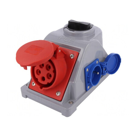 Conector Alimentare AC Trifazat 16A 400V IP44 Soclu Mamă | Electronic-mag.ro | Componente Electronice