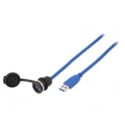 Cablu-adaptor USB A soclu-mufă USB 3.0 IP65 1m | Electronic-mag.ro | Componente Electronice