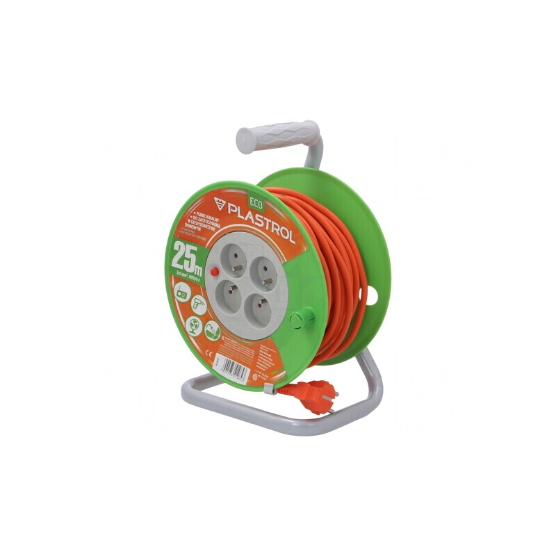 Prelungitor Bobinat 4 Prize PVC Portocaliu 3x1mm2 | Electronic-mag.ro | Componente Electronice