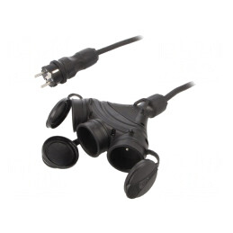 Prelungitor Alimentare 3 Prize Negru 5m 16A | Electronic-mag.ro | Componente Electronice