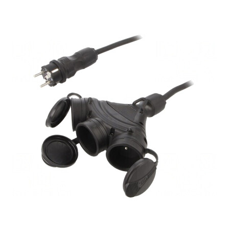 Prelungitor Alimentare 3 Prize Negru 5m 16A | Electronic-mag.ro | Componente Electronice