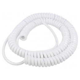 Cablu spiralat 2x1,5mm2 neecranat PUR alb 1m-3,5m | Electronic-mag.ro | Componente Electronice