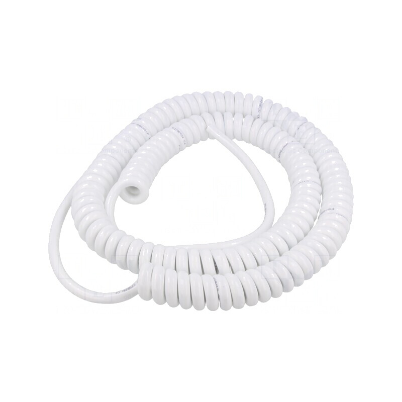 Cablu spiralat 2x1,5mm2 neecranat PUR alb 1m-3,5m | Electronic-mag.ro | Componente Electronice