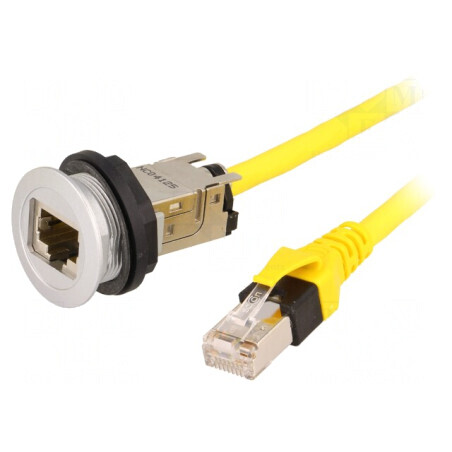 Soclu RJ45 Ø22mm IP20 Argintiu | Electronic-mag.ro | Componente Electronice