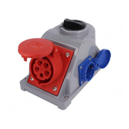 Conector Alimentare Trifazat 16A 400VAC IP44 Soclu Mamă | Electronic-mag.ro | Componente Electronice
