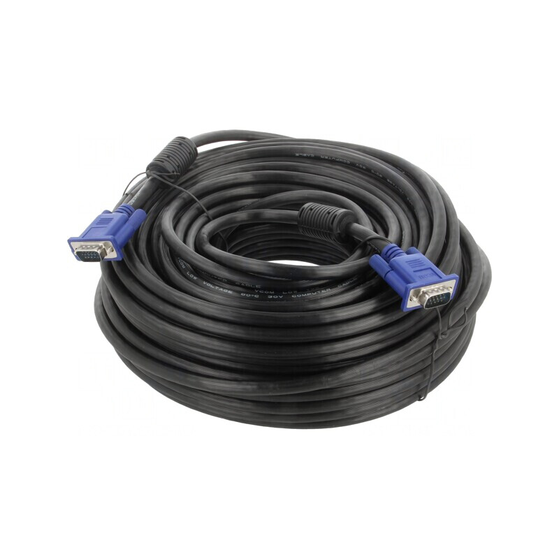 Cablu D-Sub 15 pini HD Negru 40m | Electronic-mag.ro | Componente Electronice