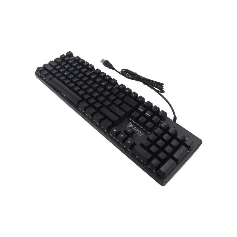Tastatură USB A Neagră/Albastră cu Cablu și Layout US 1,8m | Electronic-mag.ro | Componente Electronice Tastatură USB A Neagră/Albastră cu Cablu și Layout US 1,8m | Electronic-mag.ro | Componente Electronice