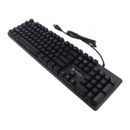 Tastatură USB A Neagră-Verde US Layout 1.8m | Electronic-mag.ro | Componente Electronice