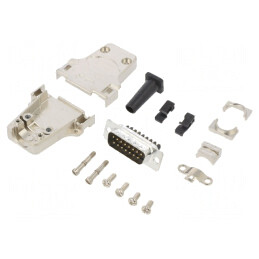 Conector D-Sub 15 pini tată drept cu terminal șurub pe cablu | Electronic-mag.ro | Componente Electronice
