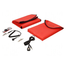 Set de reparații portabil ESD vinil roșu 0,6m | Electronic-mag.ro | Componente Electronice