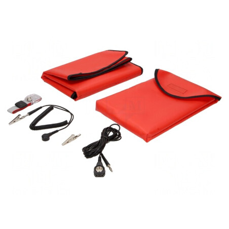 Set de reparații portabil ESD vinil roșu 0,6m | Electronic-mag.ro | Componente Electronice