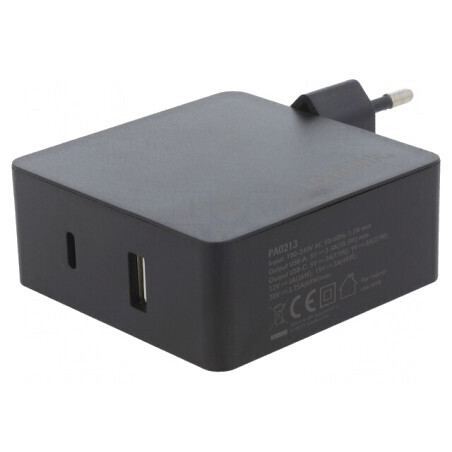 Alimentator Pulsatoriu 5-20VDC 3A 65W Negru | Electronic-mag.ro | Componente Electronice