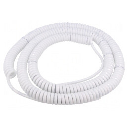 Cablu spiralat neecranat PUR alb 1,5m 6x0,22mm2 300V | Electronic-mag.ro | Componente Electronice