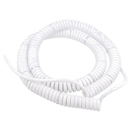 Cablu spiralat neecranat PUR alb 1,5m 300V | Electronic-mag.ro | Componente Electronice
