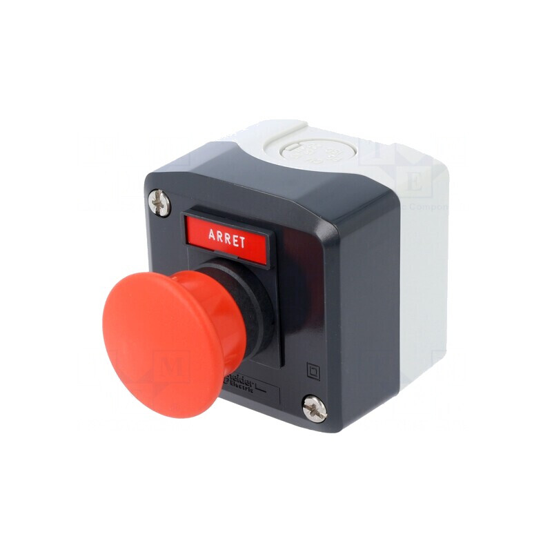 Casetă de comandă Harmony XB5 cu 1 buton cap ciupercă IP66 | Electronic-mag.ro | Componente Electronice