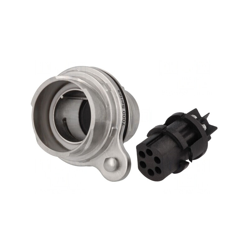 Conector Circular Soclu Mamă 6 PIN Buccaneer 7000 Nichelat | Electronic-mag.ro | Componente Electronice