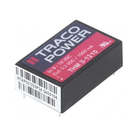 Convertor DC/DC 3W 9-18V la 3.3V 1000mA DIP24 | Electronic-mag.ro | Componente Electronice