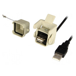 Cablu-adaptor USB A soclu la USB A mufă 1,8m IP65 USB 2.0 | Electronic-mag.ro | Componente Electronice