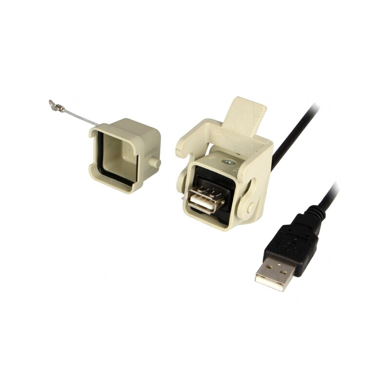 Cablu-adaptor USB A soclu la USB A mufă 1,8m IP65 USB 2.0