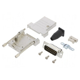 Conector D-Sub 15 Pini Tată cu Terminal Șurub pe Cablu | Electronic-mag.ro | Componente Electronice