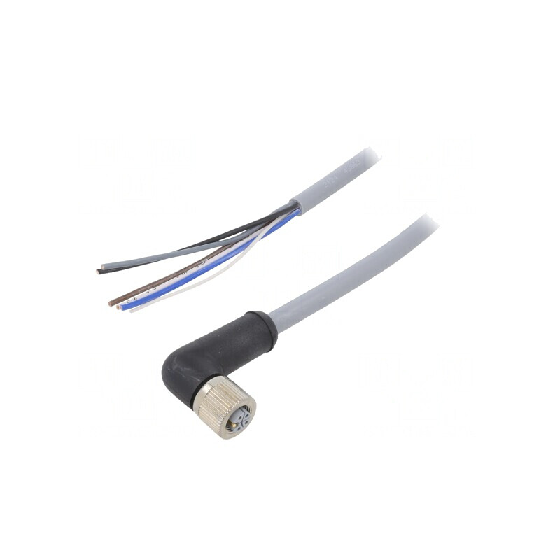Cablu M12 5 PIN 1.5m unghi 63VAC 12A | Electronic-mag.ro | Componente Electronice