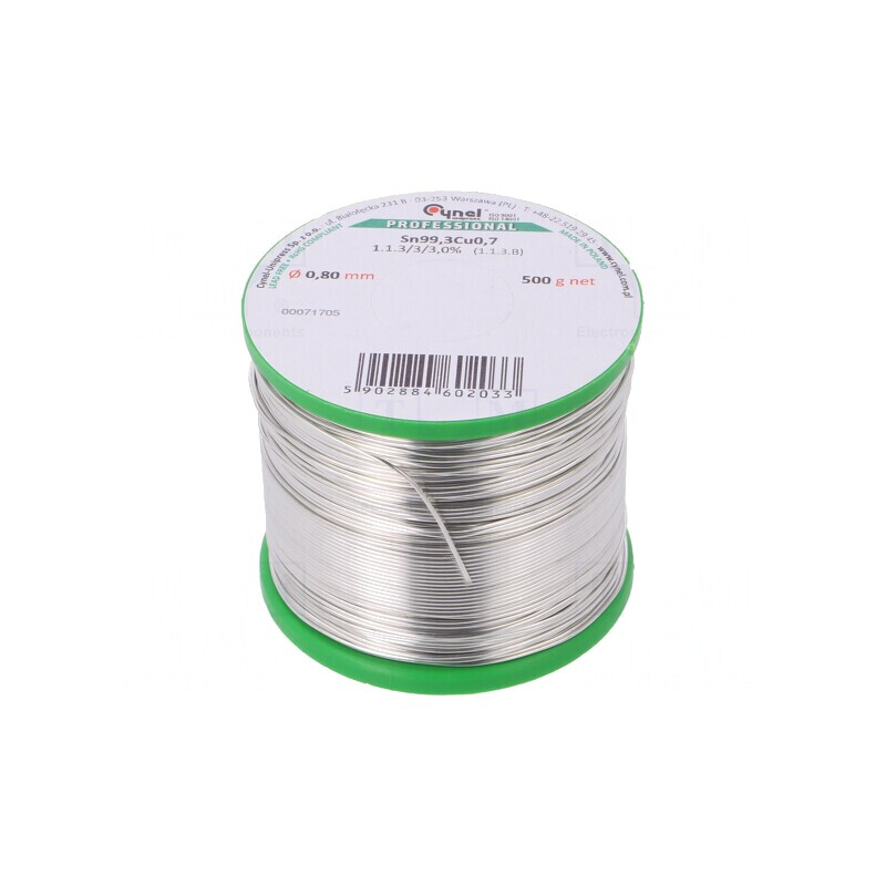 Sârmă de lipit fără plumb 0,8mm 500g | Electronic-mag.ro | Componente Electronice