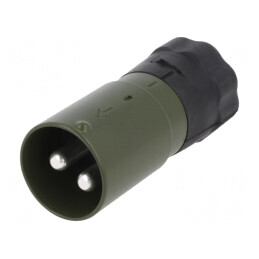 Mufă circular tată 2 pini cablu lipire 24V drept | Electronic-mag.ro | Componente Electronice