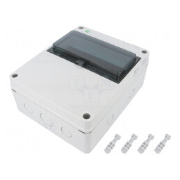Carcasă pentru aparatură modulară IP65 gri deschis 10 module | Electronic-mag.ro | Componente Electronice