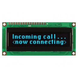 Afișaj OLED Alfanumeric 16x2 80x36x10mm Albastru 16 PIN-uri | Electronic-mag.ro | Componente Electronice