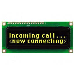 Display OLED Alfanumeric 16x2 Galben 80x36x10mm 16 PIN-uri | Electronic-mag.ro | Componente Electronice