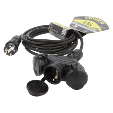 Prelungitor Alimentare Negru 5m 16A 3 Prize | Electronic-mag.ro | Componente Electronice
