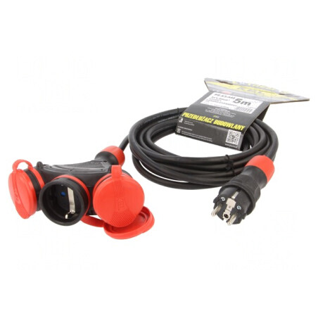 Prelungitor alimentare 3 prize negru 5m | Electronic-mag.ro | Componente Electronice