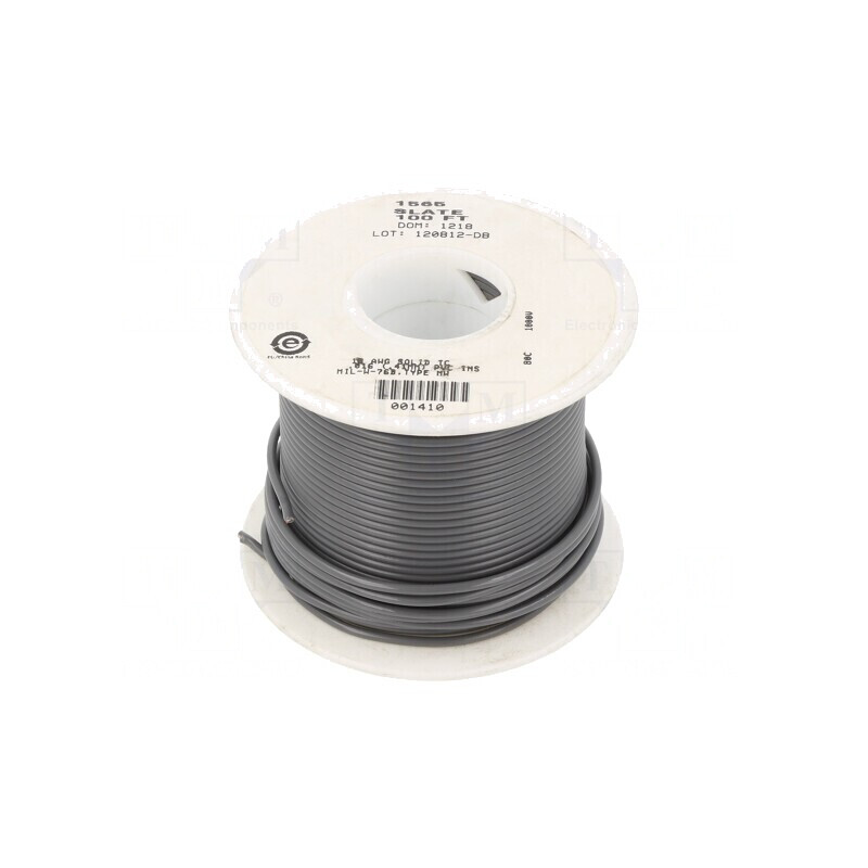 Cablu HookUp Wire Cu 18AWG PVC Gri Închis 1kV 30,5m | Electronic-mag.ro | Componente Electronice
