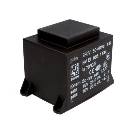 Transformator Încapsulat 50VA 230V 15V+15V 1667mA | Electronic-mag.ro | Componente Electronice
