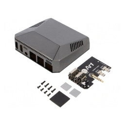 Carcasă Aluminiu Gri pentru Raspberry Pi 4 B | Electronic-mag.ro | Componente Electronice
