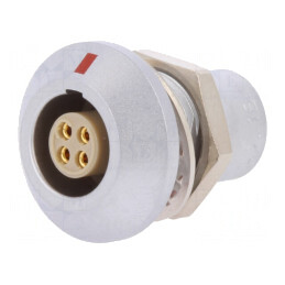 Conector Circular 1B Soclu Mamă 4 PIN 10A Lipire | Electronic-mag.ro | Componente Electronice