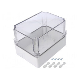 Carcasă universală policarbonat 125mm x 175mm x 125mm transparentă | Electronic-mag.ro | Componente Electronice