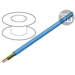 Cablu | Clean Cable | rotund | litat | Cu | 4G50mm2 | albastru | 600V,1kV | 