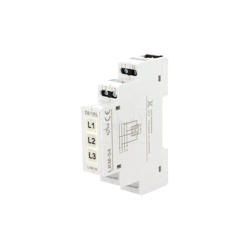 Indicator de Tensiune 3x230VAC IP20 pentru Şină DIN | Electronic-mag.ro | Componente Electronice