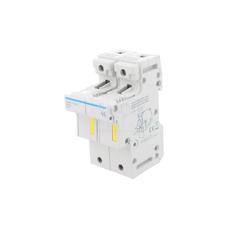 Separator cu Fuzibil 14x51mm pentru Șină DIN 50A 690V 2 Poli | Electronic-mag.ro | Componente Electronice