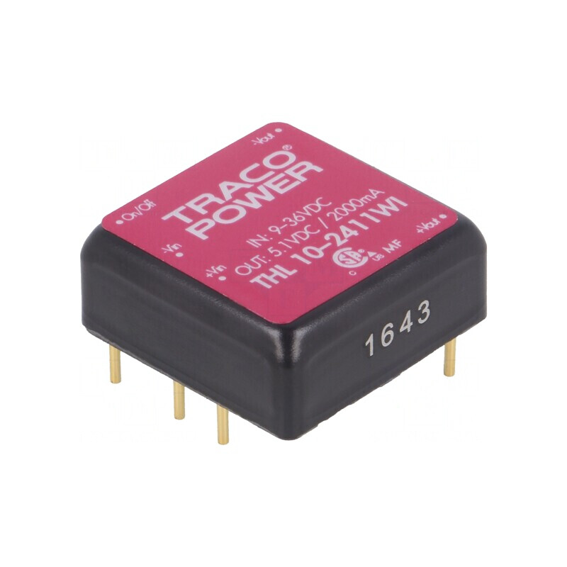 Convertor DC/DC 10W 9-36V la 5.1V 2000mA THL 10-2411WI | Electronic-mag.ro | Componente Electronice