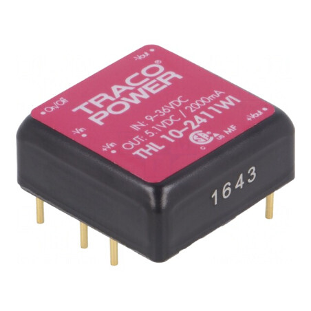 Convertor DC/DC 10W 9-36V la 5.1V 2000mA THL 10-2411WI | Electronic-mag.ro | Componente Electronice