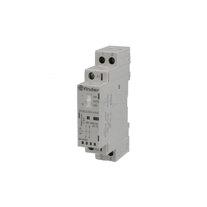 Contactor 2-poli 25A 24V NC IP20