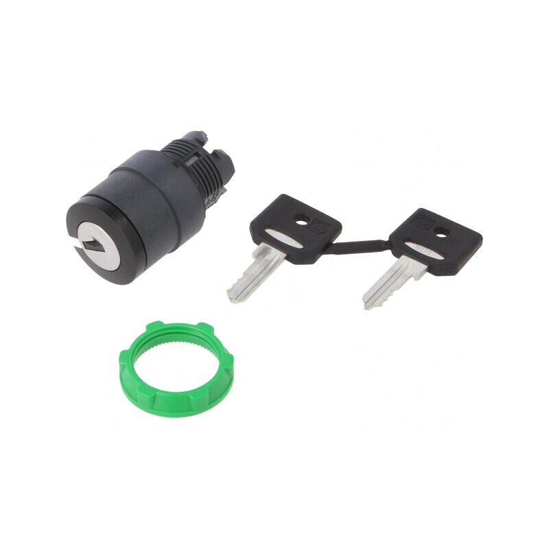 Comutator rotativ cu cheie 22mm negru ZB5AG2D | Electronic-mag.ro | Componente Electronice