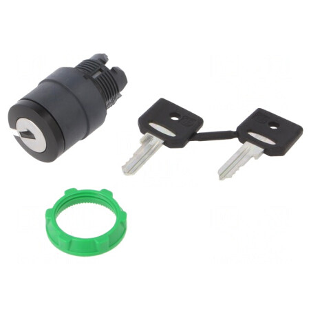 Comutator rotativ cu cheie 22mm negru ZB5AG2D | Electronic-mag.ro | Componente Electronice