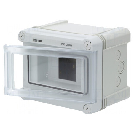 Carcasă pentru aparatură modulară IP66 gri deschis montaj perete | Electronic-mag.ro | Componente Electronice