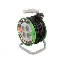 Prelungitor Bobinat 4 Prize PVC Negru 15m | Electronic-mag.ro | Componente Electronice