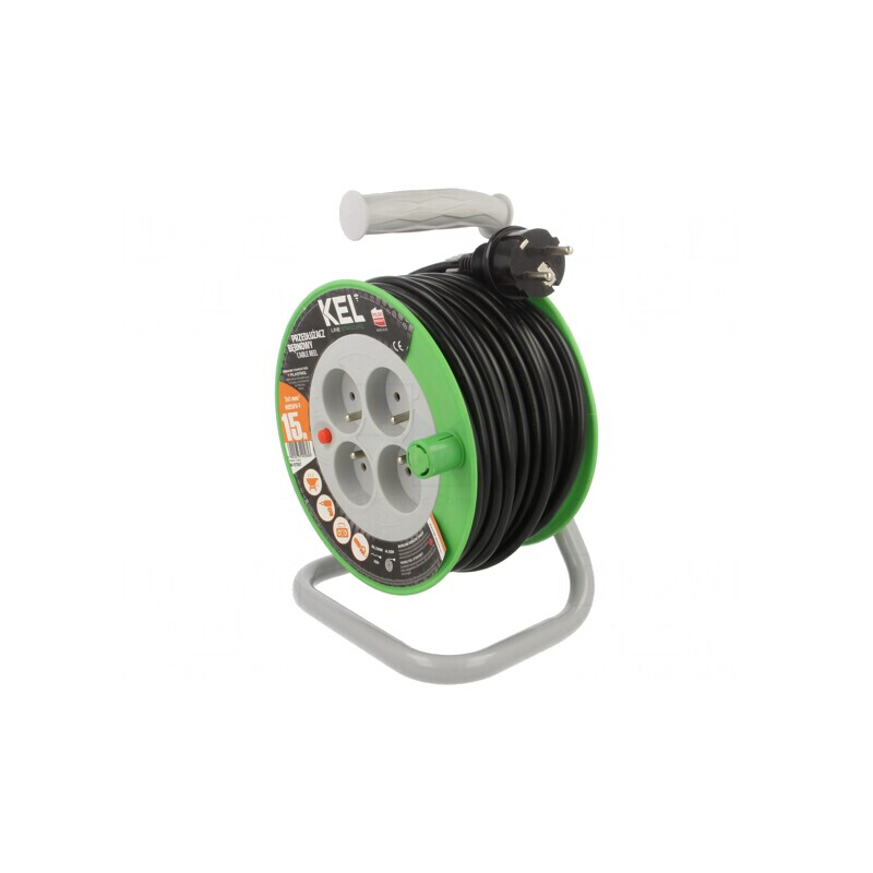 Prelungitor Bobinat 4 Prize PVC Negru 15m | Electronic-mag.ro | Componente Electronice