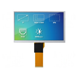 Ecran TFT 7" 1024x600 LED 164.9x100x5.7mm | Electronic-mag.ro | Componente Electronice